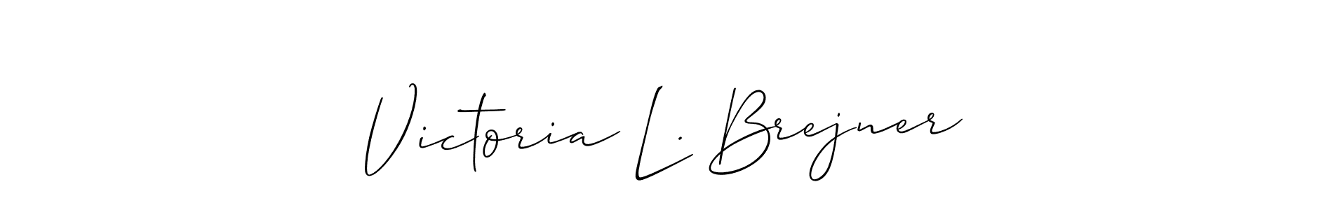 Use a signature maker to create a handwritten signature online. With this signature software, you can design (Allison_Script) your own signature for name Victoria L. Brejner. Victoria L. Brejner signature style 2 images and pictures png