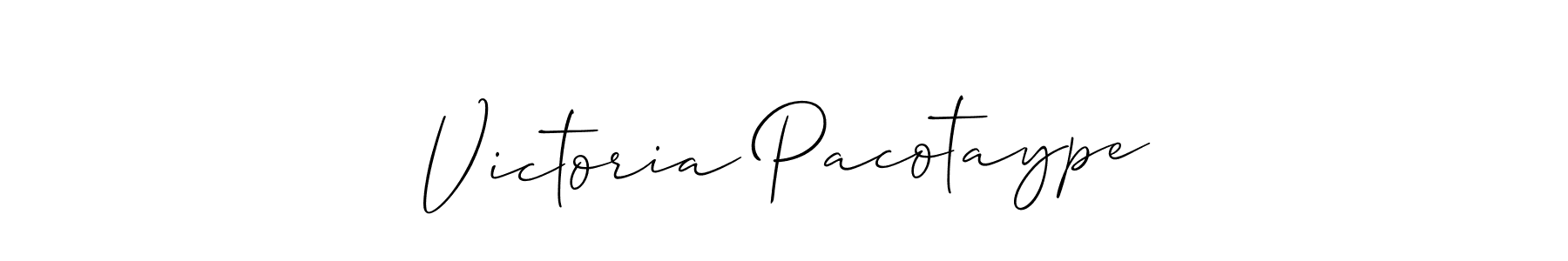 if you are searching for the best signature style for your name Victoria Pacotaype. so please give up your signature search. here we have designed multiple signature styles  using Allison_Script. Victoria Pacotaype signature style 2 images and pictures png