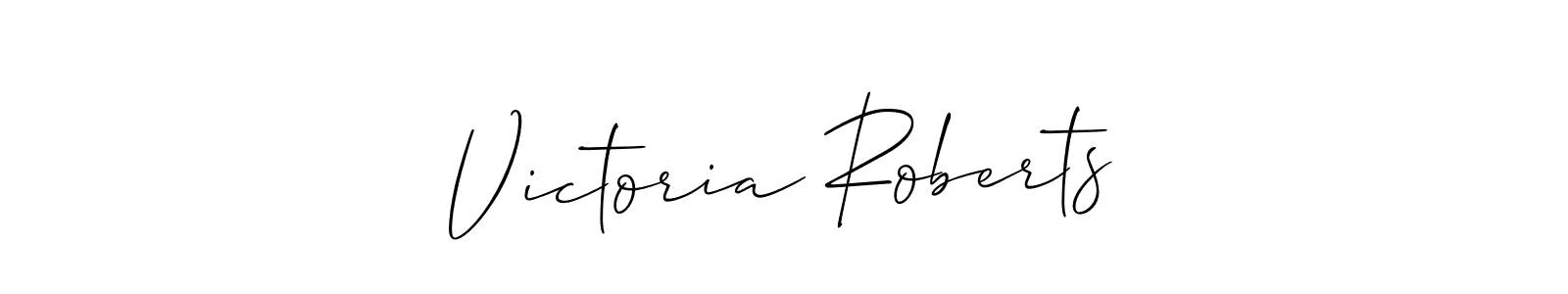 It looks lik you need a new signature style for name Victoria Roberts. Design unique handwritten (Allison_Script) signature with our free signature maker in just a few clicks. Victoria Roberts signature style 2 images and pictures png