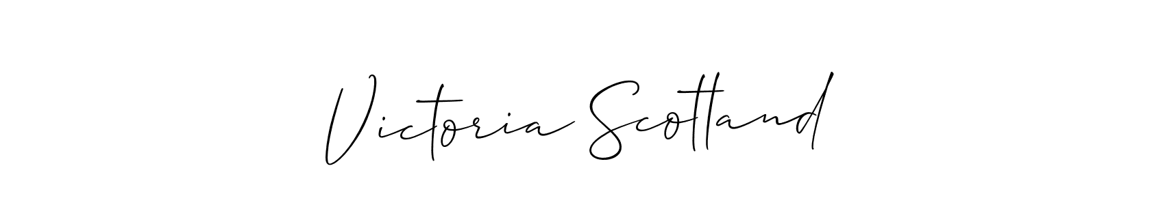 Design your own signature with our free online signature maker. With this signature software, you can create a handwritten (Allison_Script) signature for name Victoria Scotland. Victoria Scotland signature style 2 images and pictures png