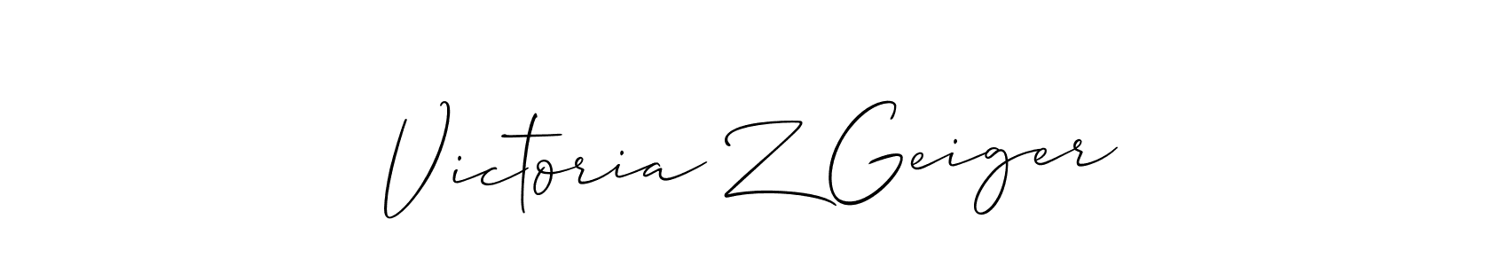 Use a signature maker to create a handwritten signature online. With this signature software, you can design (Allison_Script) your own signature for name Victoria Z Geiger. Victoria Z Geiger signature style 2 images and pictures png