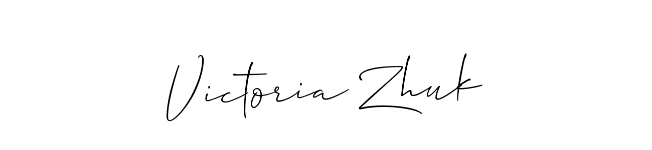 Make a beautiful signature design for name Victoria Zhuk. With this signature (Allison_Script) style, you can create a handwritten signature for free. Victoria Zhuk signature style 2 images and pictures png