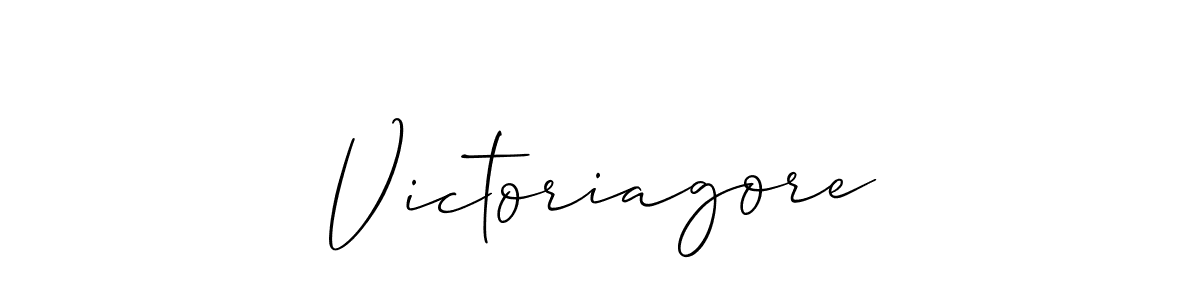 How to make Victoriagore name signature. Use Allison_Script style for creating short signs online. This is the latest handwritten sign. Victoriagore signature style 2 images and pictures png