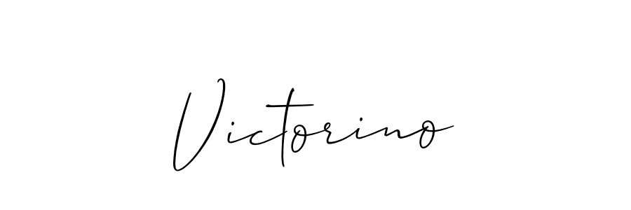 Design your own signature with our free online signature maker. With this signature software, you can create a handwritten (Allison_Script) signature for name Victorino. Victorino signature style 2 images and pictures png