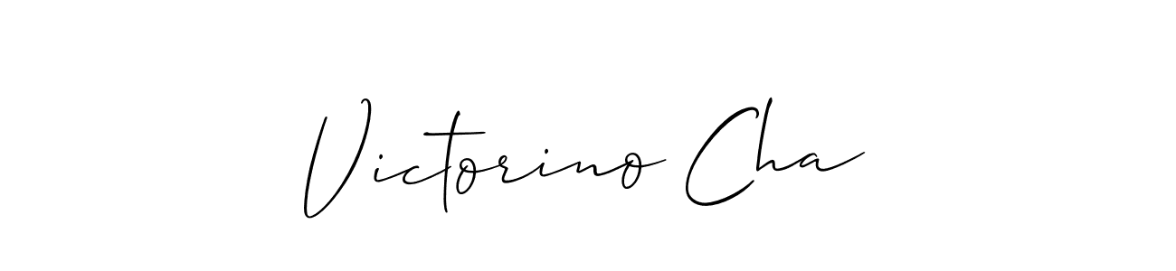 Allison_Script is a professional signature style that is perfect for those who want to add a touch of class to their signature. It is also a great choice for those who want to make their signature more unique. Get Victorino Cha name to fancy signature for free. Victorino Cha signature style 2 images and pictures png