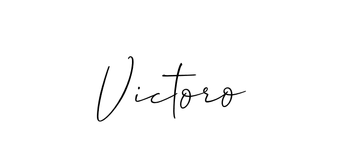 Design your own signature with our free online signature maker. With this signature software, you can create a handwritten (Allison_Script) signature for name Victoro. Victoro signature style 2 images and pictures png