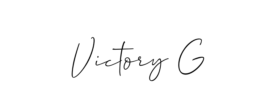 You should practise on your own different ways (Allison_Script) to write your name (Victory G) in signature. don't let someone else do it for you. Victory G signature style 2 images and pictures png