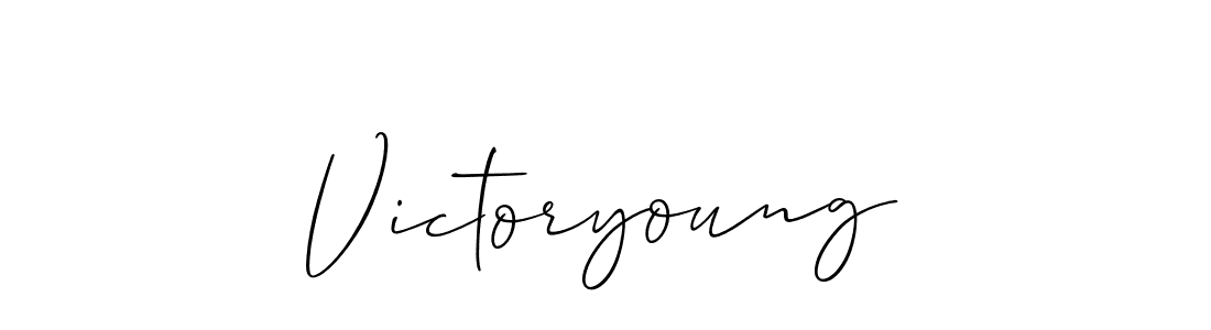 Use a signature maker to create a handwritten signature online. With this signature software, you can design (Allison_Script) your own signature for name Victoryoung. Victoryoung signature style 2 images and pictures png