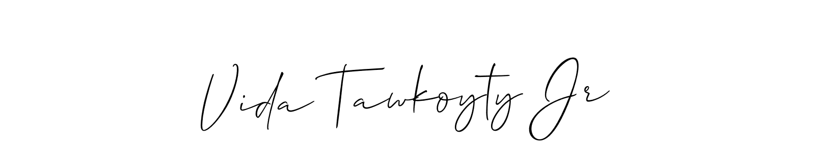 See photos of Vida Tawkoyty Jr official signature by Spectra . Check more albums & portfolios. Read reviews & check more about Allison_Script font. Vida Tawkoyty Jr signature style 2 images and pictures png