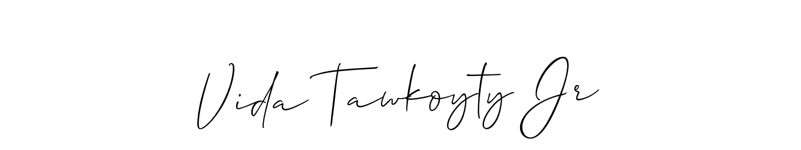 You can use this online signature creator to create a handwritten signature for the name Vida Tawkoyty Jr. This is the best online autograph maker. Vida Tawkoyty Jr signature style 2 images and pictures png