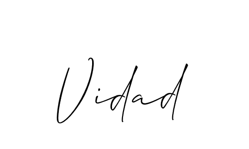 if you are searching for the best signature style for your name Vidad. so please give up your signature search. here we have designed multiple signature styles  using Allison_Script. Vidad signature style 2 images and pictures png