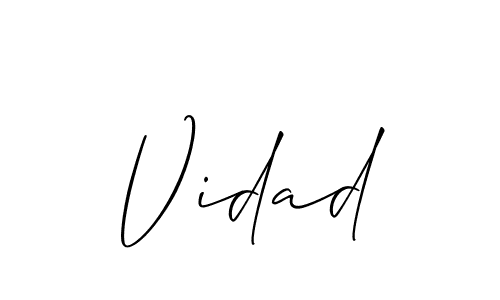 if you are searching for the best signature style for your name Vidad. so please give up your signature search. here we have designed multiple signature styles  using Allison_Script. Vidad signature style 2 images and pictures png