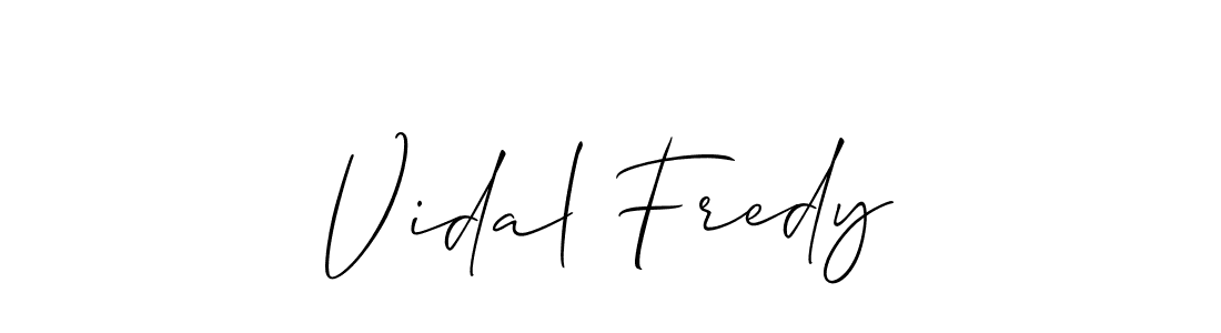 Design your own signature with our free online signature maker. With this signature software, you can create a handwritten (Allison_Script) signature for name Vidal Fredy. Vidal Fredy signature style 2 images and pictures png