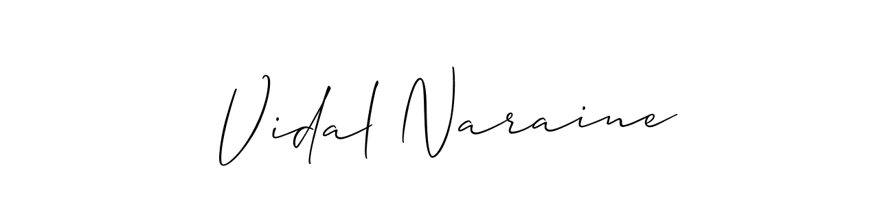 Also You can easily find your signature by using the search form. We will create Vidal Naraine name handwritten signature images for you free of cost using Allison_Script sign style. Vidal Naraine signature style 2 images and pictures png