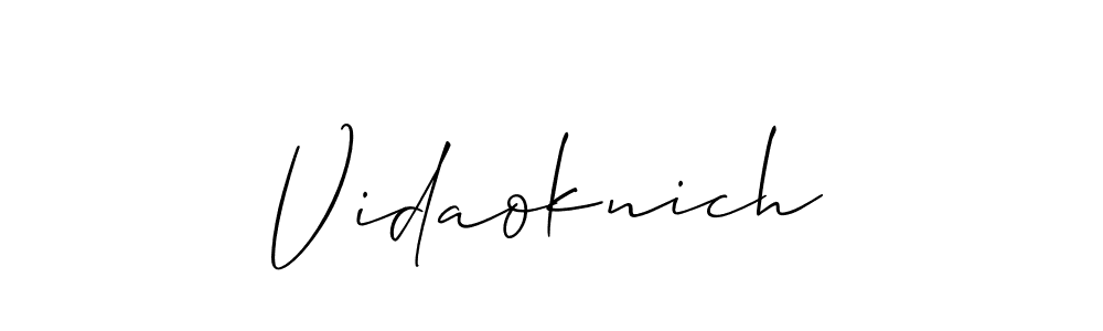 if you are searching for the best signature style for your name Vidaoknich. so please give up your signature search. here we have designed multiple signature styles  using Allison_Script. Vidaoknich signature style 2 images and pictures png