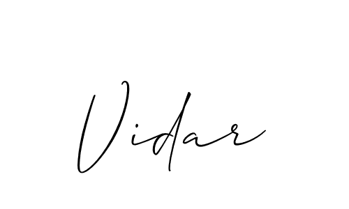 Create a beautiful signature design for name Vidar. With this signature (Allison_Script) fonts, you can make a handwritten signature for free. Vidar signature style 2 images and pictures png