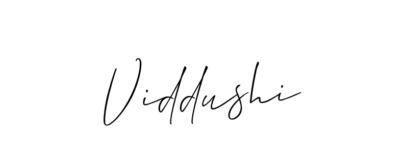 Make a beautiful signature design for name Viddushi. With this signature (Allison_Script) style, you can create a handwritten signature for free. Viddushi signature style 2 images and pictures png