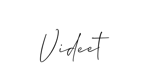 Create a beautiful signature design for name Videet. With this signature (Allison_Script) fonts, you can make a handwritten signature for free. Videet signature style 2 images and pictures png