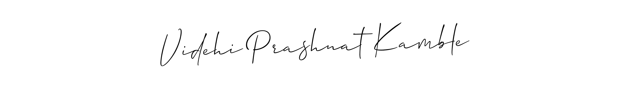 Videhi Prashnat Kamble stylish signature style. Best Handwritten Sign (Allison_Script) for my name. Handwritten Signature Collection Ideas for my name Videhi Prashnat Kamble. Videhi Prashnat Kamble signature style 2 images and pictures png