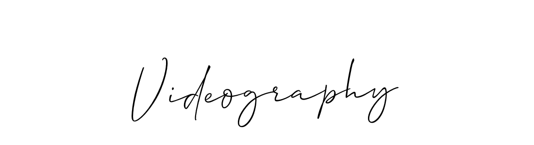 How to make Videography signature? Allison_Script is a professional autograph style. Create handwritten signature for Videography name. Videography signature style 2 images and pictures png