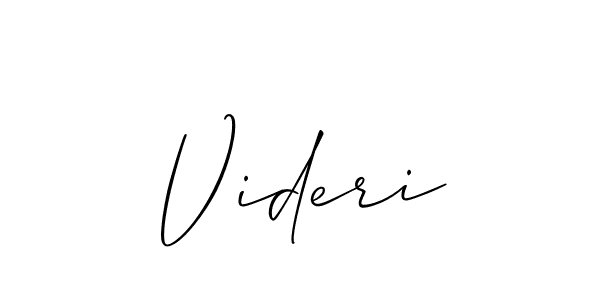 How to make Videri name signature. Use Allison_Script style for creating short signs online. This is the latest handwritten sign. Videri signature style 2 images and pictures png