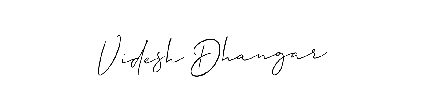 How to Draw Videsh Dhangar signature style? Allison_Script is a latest design signature styles for name Videsh Dhangar. Videsh Dhangar signature style 2 images and pictures png