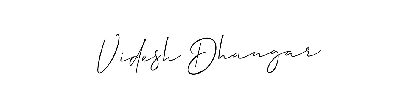 How to Draw Videsh Dhangar signature style? Allison_Script is a latest design signature styles for name Videsh Dhangar. Videsh Dhangar signature style 2 images and pictures png