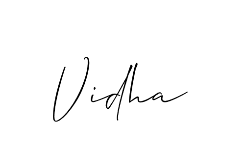 Vidha stylish signature style. Best Handwritten Sign (Allison_Script) for my name. Handwritten Signature Collection Ideas for my name Vidha. Vidha signature style 2 images and pictures png