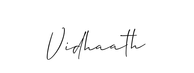 Vidhaath stylish signature style. Best Handwritten Sign (Allison_Script) for my name. Handwritten Signature Collection Ideas for my name Vidhaath. Vidhaath signature style 2 images and pictures png