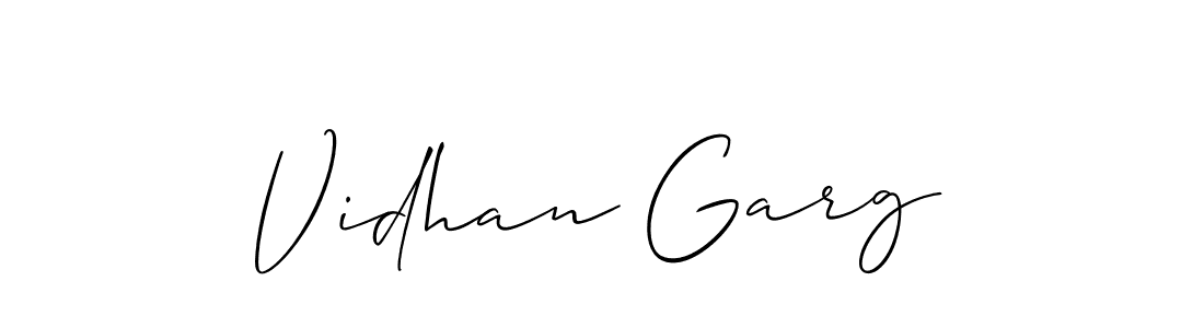 Use a signature maker to create a handwritten signature online. With this signature software, you can design (Allison_Script) your own signature for name Vidhan Garg. Vidhan Garg signature style 2 images and pictures png