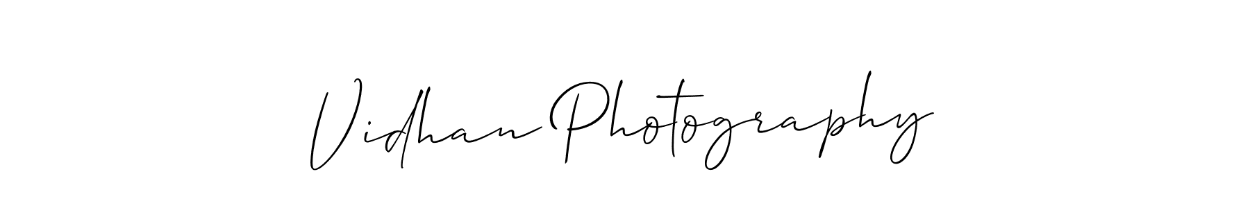 Use a signature maker to create a handwritten signature online. With this signature software, you can design (Allison_Script) your own signature for name Vidhan Photography. Vidhan Photography signature style 2 images and pictures png