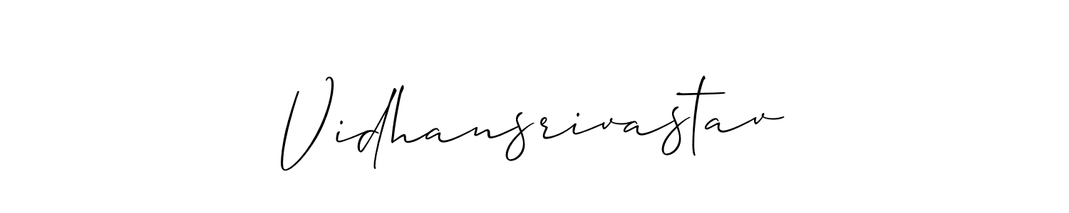 How to make Vidhansrivastav signature? Allison_Script is a professional autograph style. Create handwritten signature for Vidhansrivastav name. Vidhansrivastav signature style 2 images and pictures png