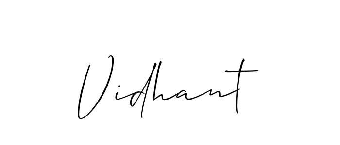 Create a beautiful signature design for name Vidhant. With this signature (Allison_Script) fonts, you can make a handwritten signature for free. Vidhant signature style 2 images and pictures png