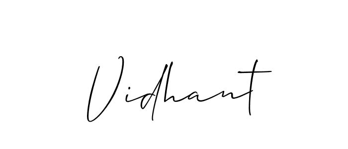 Design your own signature with our free online signature maker. With this signature software, you can create a handwritten (Allison_Script) signature for name Vidhant. Vidhant signature style 2 images and pictures png