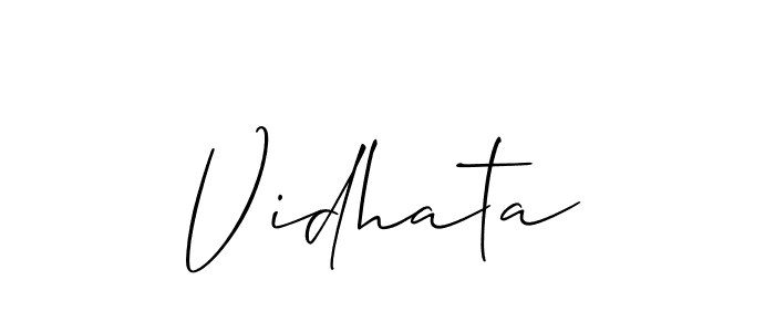 You can use this online signature creator to create a handwritten signature for the name Vidhata. This is the best online autograph maker. Vidhata signature style 2 images and pictures png