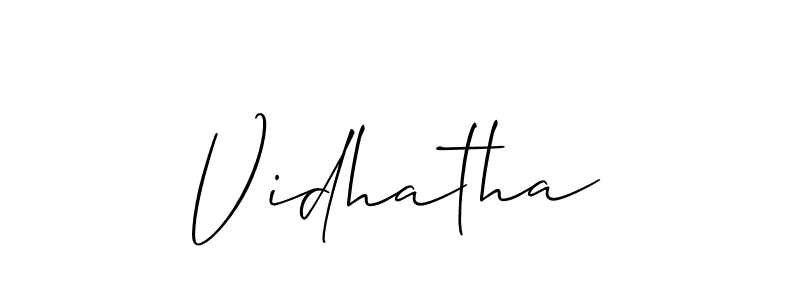 Allison_Script is a professional signature style that is perfect for those who want to add a touch of class to their signature. It is also a great choice for those who want to make their signature more unique. Get Vidhatha name to fancy signature for free. Vidhatha signature style 2 images and pictures png