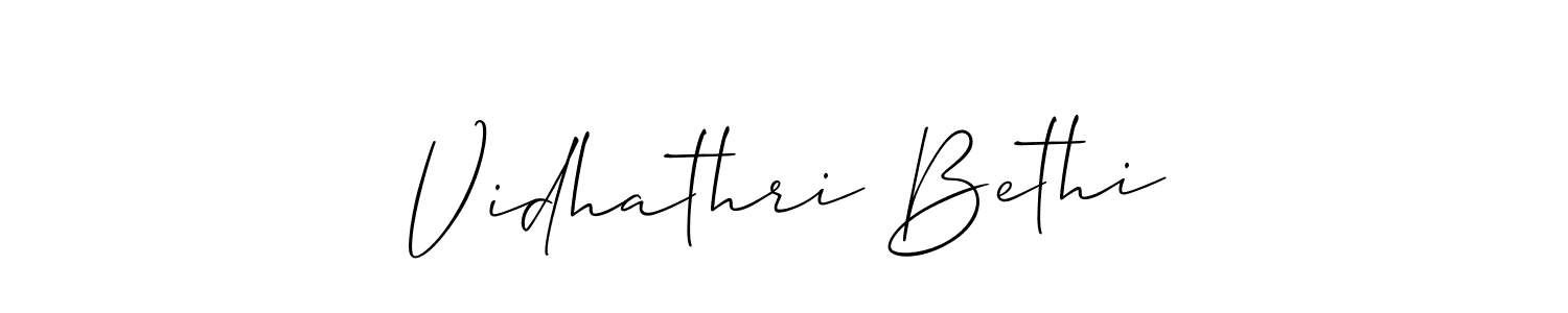 Similarly Allison_Script is the best handwritten signature design. Signature creator online .You can use it as an online autograph creator for name Vidhathri Bethi. Vidhathri Bethi signature style 2 images and pictures png