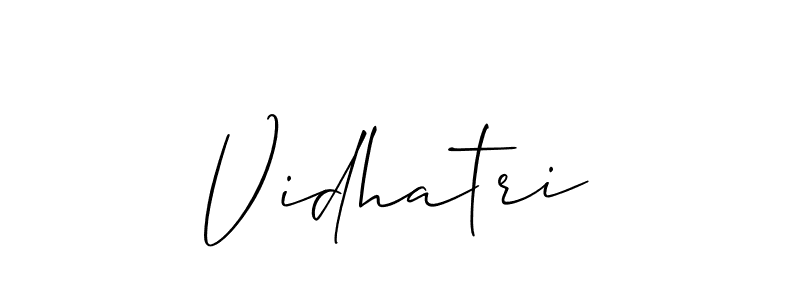 It looks lik you need a new signature style for name Vidhatri. Design unique handwritten (Allison_Script) signature with our free signature maker in just a few clicks. Vidhatri signature style 2 images and pictures png
