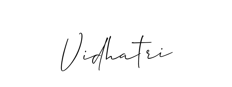 It looks lik you need a new signature style for name Vidhatri. Design unique handwritten (Allison_Script) signature with our free signature maker in just a few clicks. Vidhatri signature style 2 images and pictures png