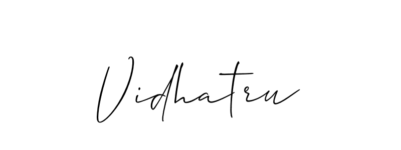 How to make Vidhatru signature? Allison_Script is a professional autograph style. Create handwritten signature for Vidhatru name. Vidhatru signature style 2 images and pictures png