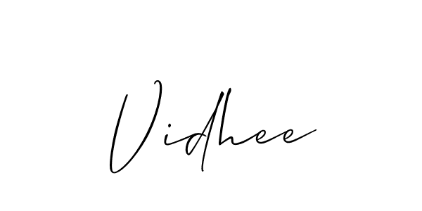 Design your own signature with our free online signature maker. With this signature software, you can create a handwritten (Allison_Script) signature for name Vidhee. Vidhee signature style 2 images and pictures png