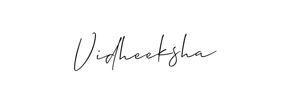 How to make Vidheeksha signature? Allison_Script is a professional autograph style. Create handwritten signature for Vidheeksha name. Vidheeksha signature style 2 images and pictures png