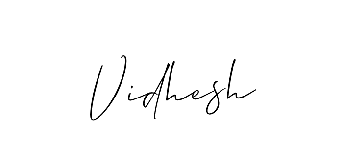 The best way (Allison_Script) to make a short signature is to pick only two or three words in your name. The name Vidhesh include a total of six letters. For converting this name. Vidhesh signature style 2 images and pictures png