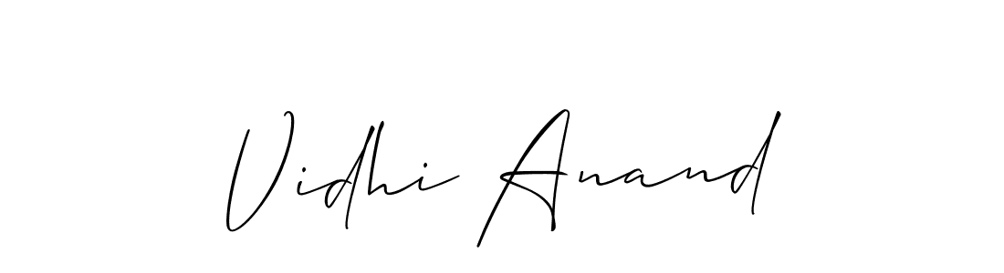 Design your own signature with our free online signature maker. With this signature software, you can create a handwritten (Allison_Script) signature for name Vidhi Anand. Vidhi Anand signature style 2 images and pictures png