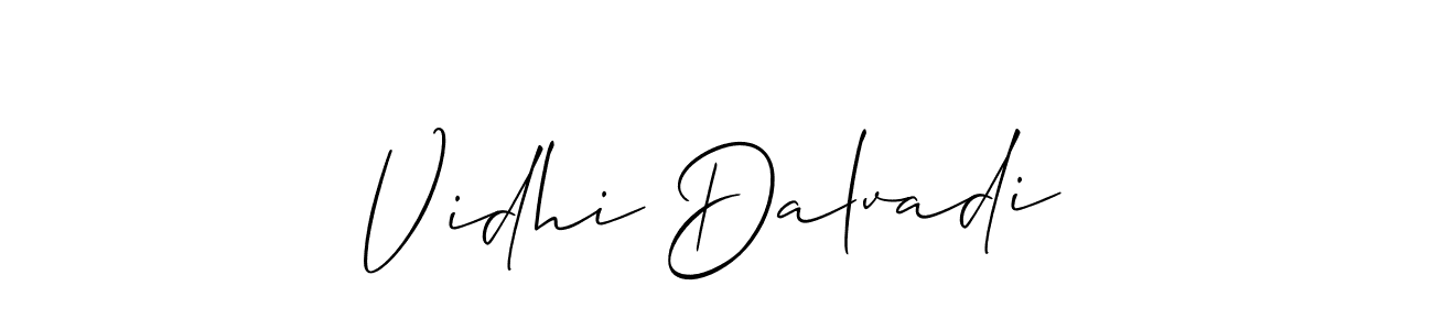 if you are searching for the best signature style for your name Vidhi Dalvadi. so please give up your signature search. here we have designed multiple signature styles  using Allison_Script. Vidhi Dalvadi signature style 2 images and pictures png