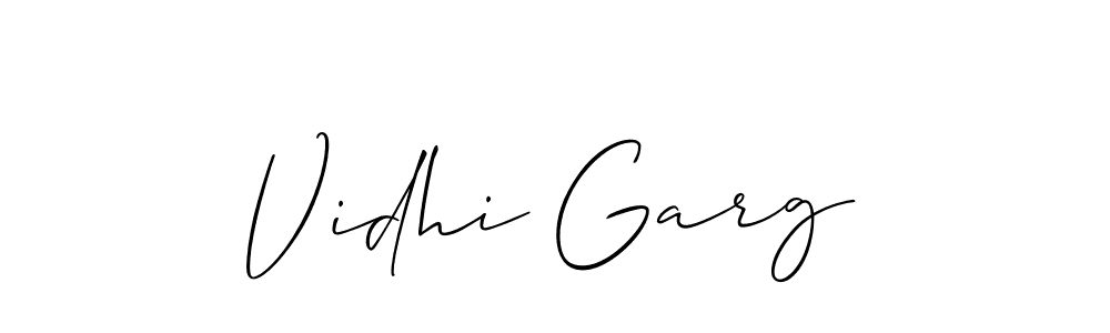 if you are searching for the best signature style for your name Vidhi Garg. so please give up your signature search. here we have designed multiple signature styles  using Allison_Script. Vidhi Garg signature style 2 images and pictures png