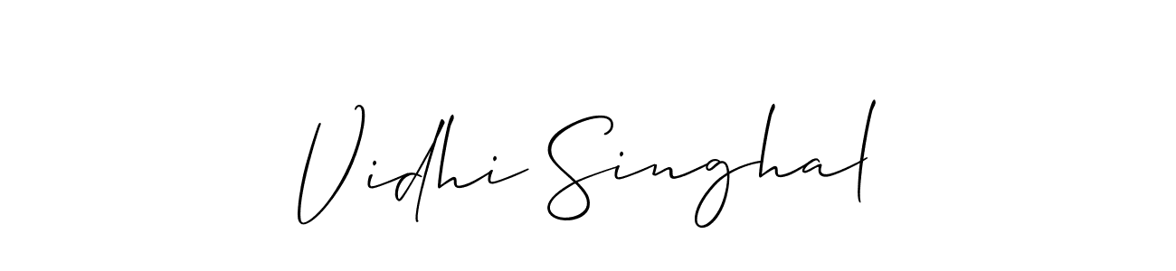 Use a signature maker to create a handwritten signature online. With this signature software, you can design (Allison_Script) your own signature for name Vidhi Singhal. Vidhi Singhal signature style 2 images and pictures png
