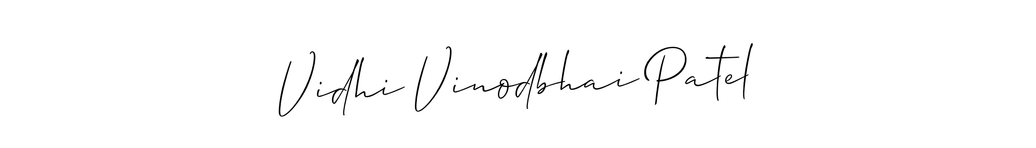 Make a short Vidhi Vinodbhai Patel signature style. Manage your documents anywhere anytime using Allison_Script. Create and add eSignatures, submit forms, share and send files easily. Vidhi Vinodbhai Patel signature style 2 images and pictures png