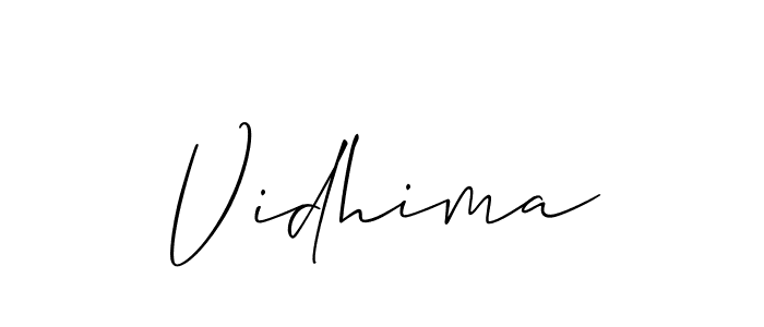 You can use this online signature creator to create a handwritten signature for the name Vidhima. This is the best online autograph maker. Vidhima signature style 2 images and pictures png