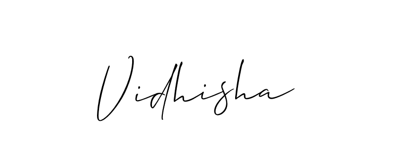 The best way (Allison_Script) to make a short signature is to pick only two or three words in your name. The name Vidhisha include a total of six letters. For converting this name. Vidhisha signature style 2 images and pictures png